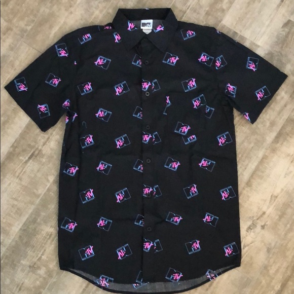 Target Other - Men’s MTV Short Sleeve Button Down Shirt